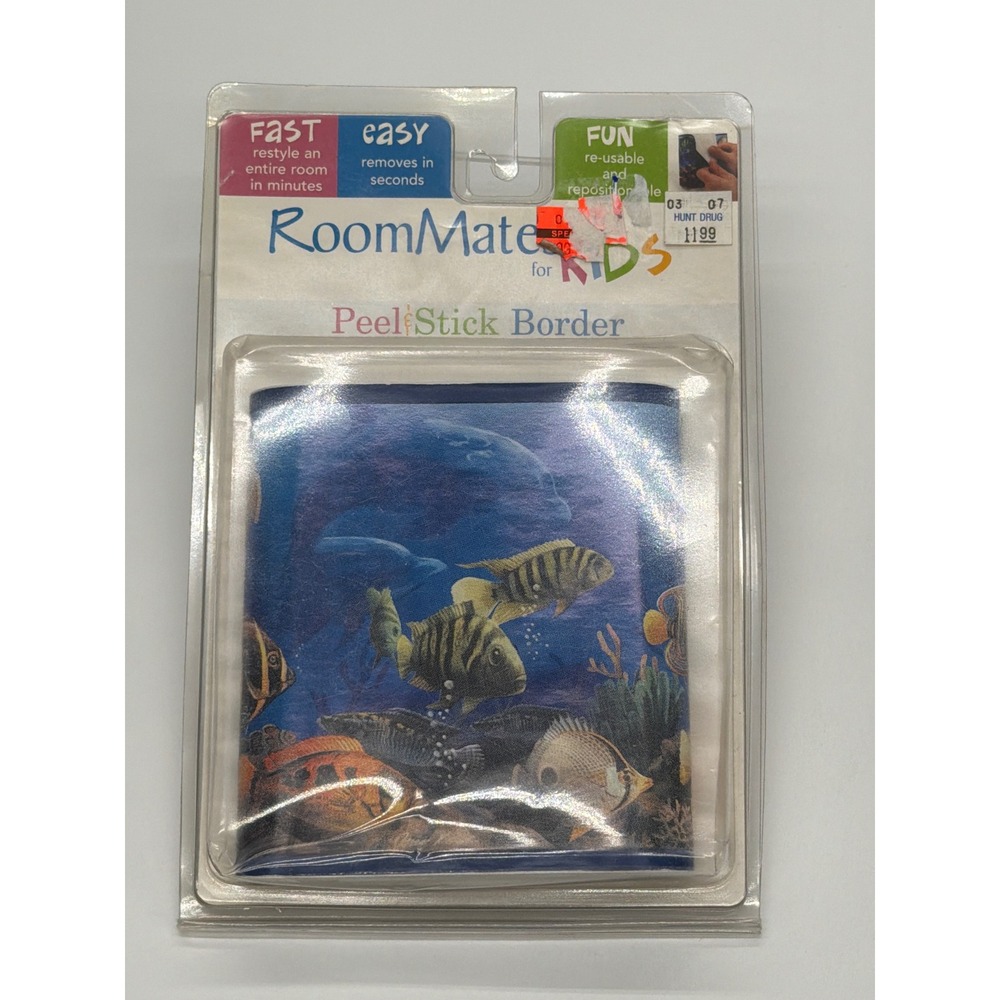 RoomMates for Kids Peel & Stick Border Tropical Fish Underwater Ocean Blue New